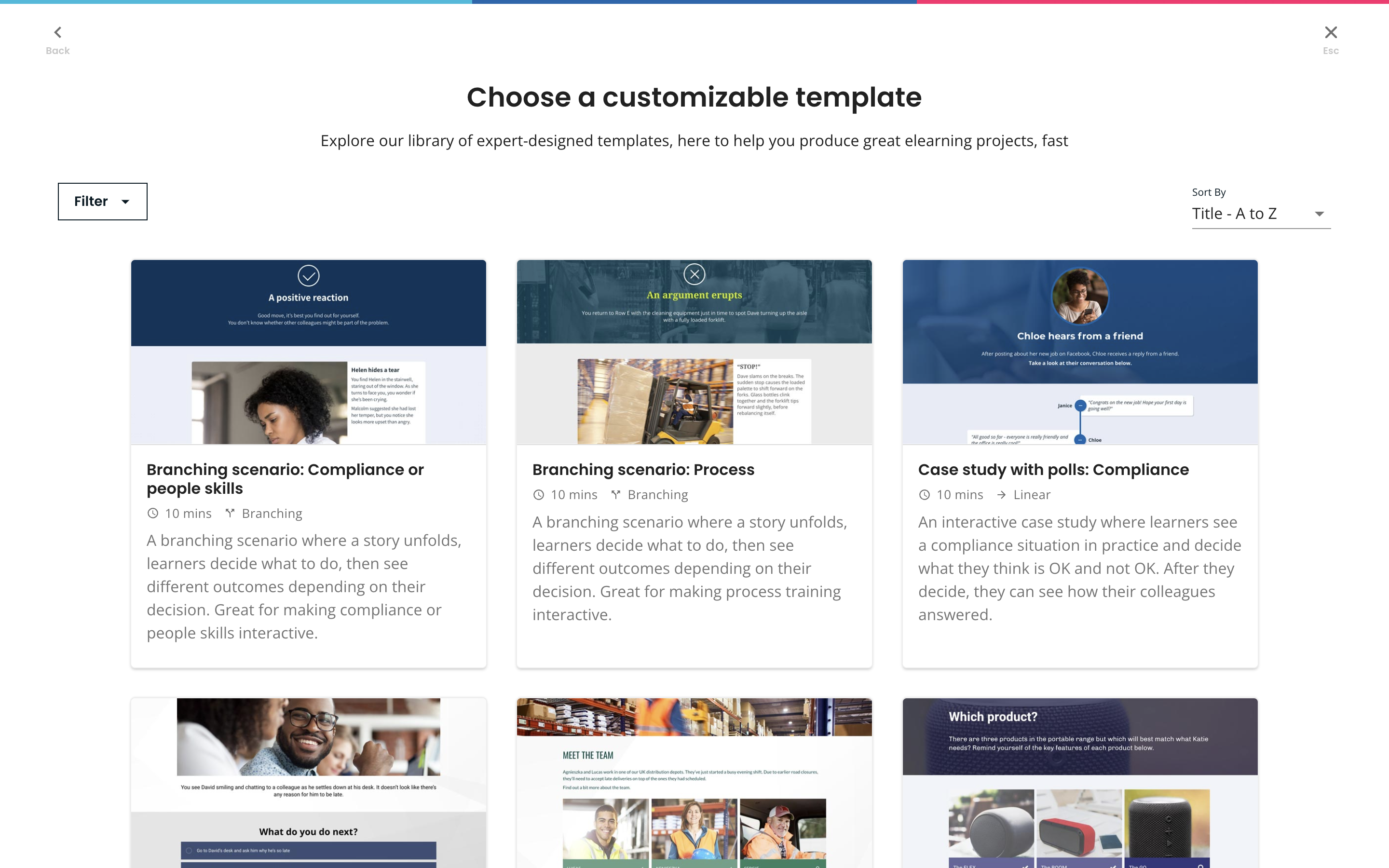 screenshot of Elucidat