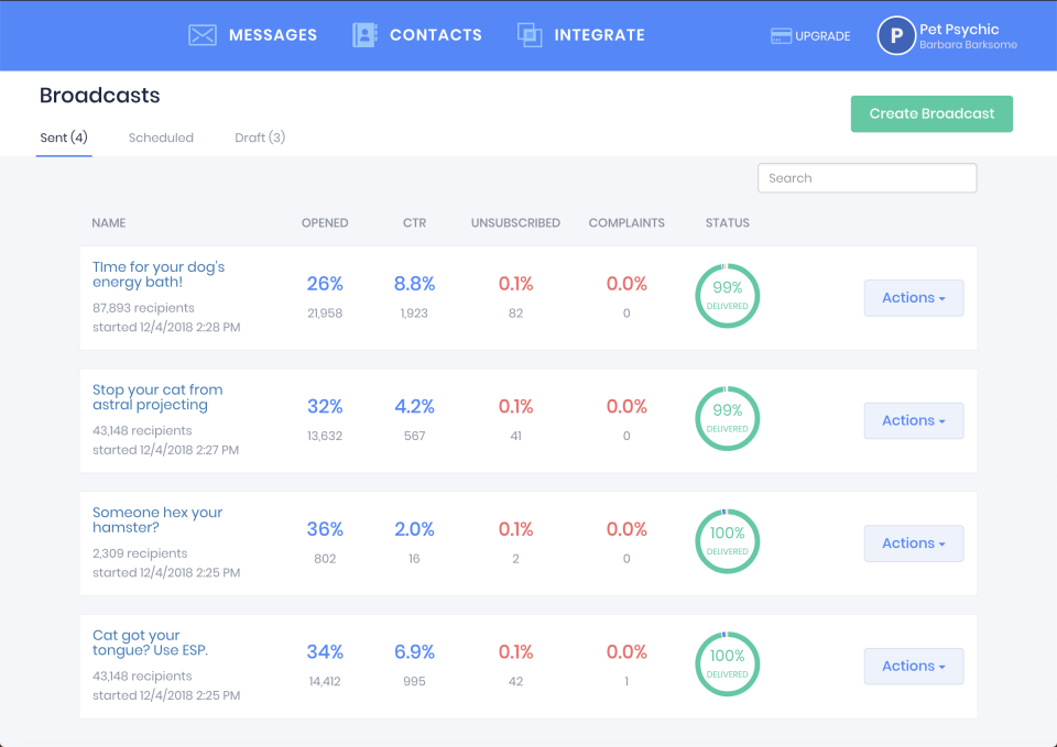 screenshot of EmailDelivery.com
