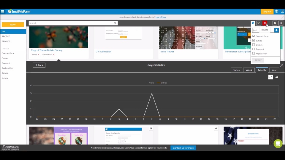 screenshot of EmailMeForm