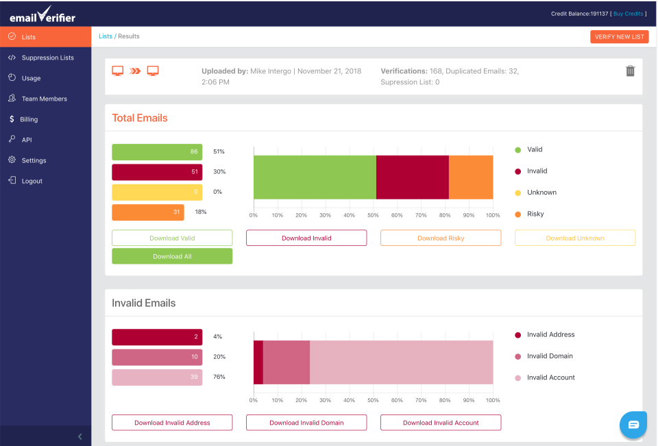 screenshot of EmailVerifier