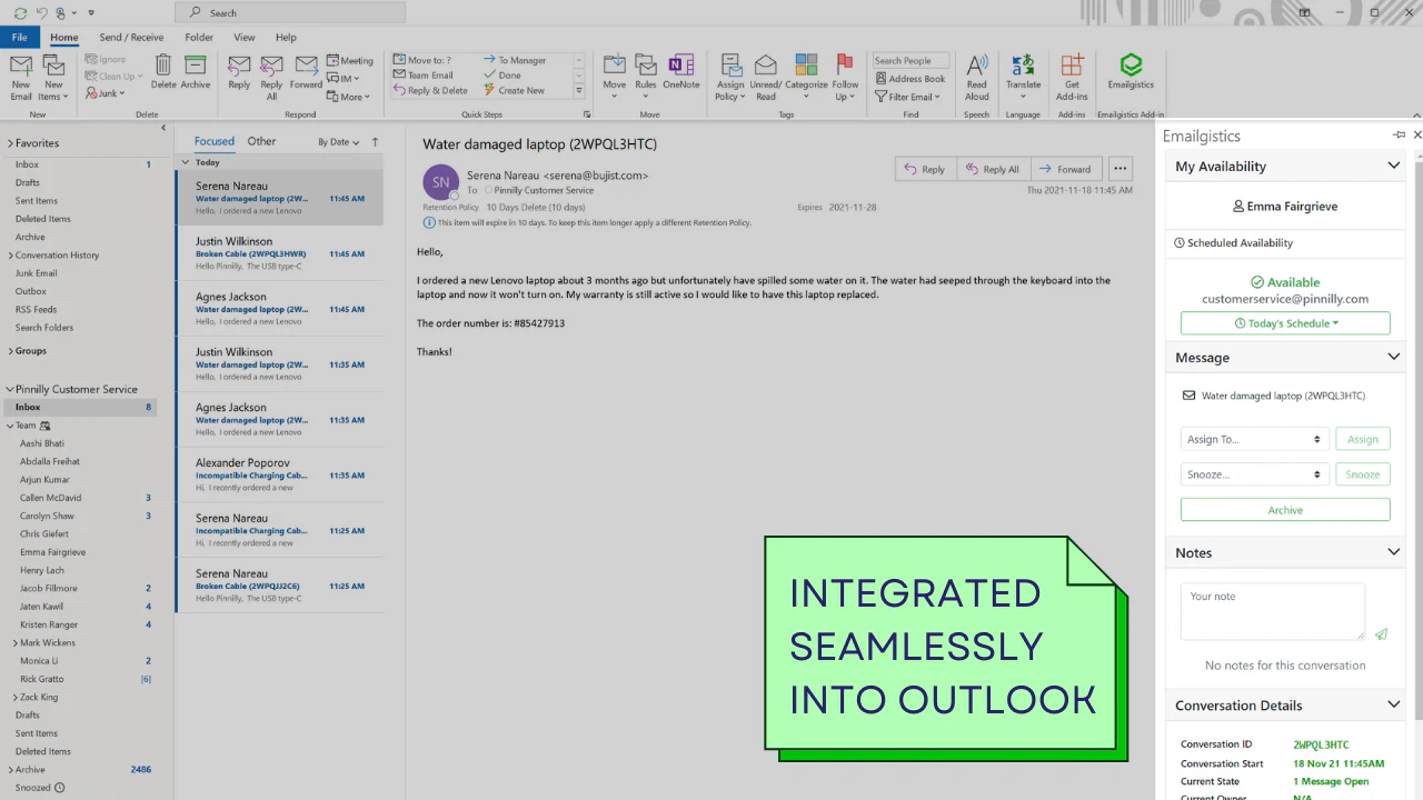 screenshot of Emailgistics