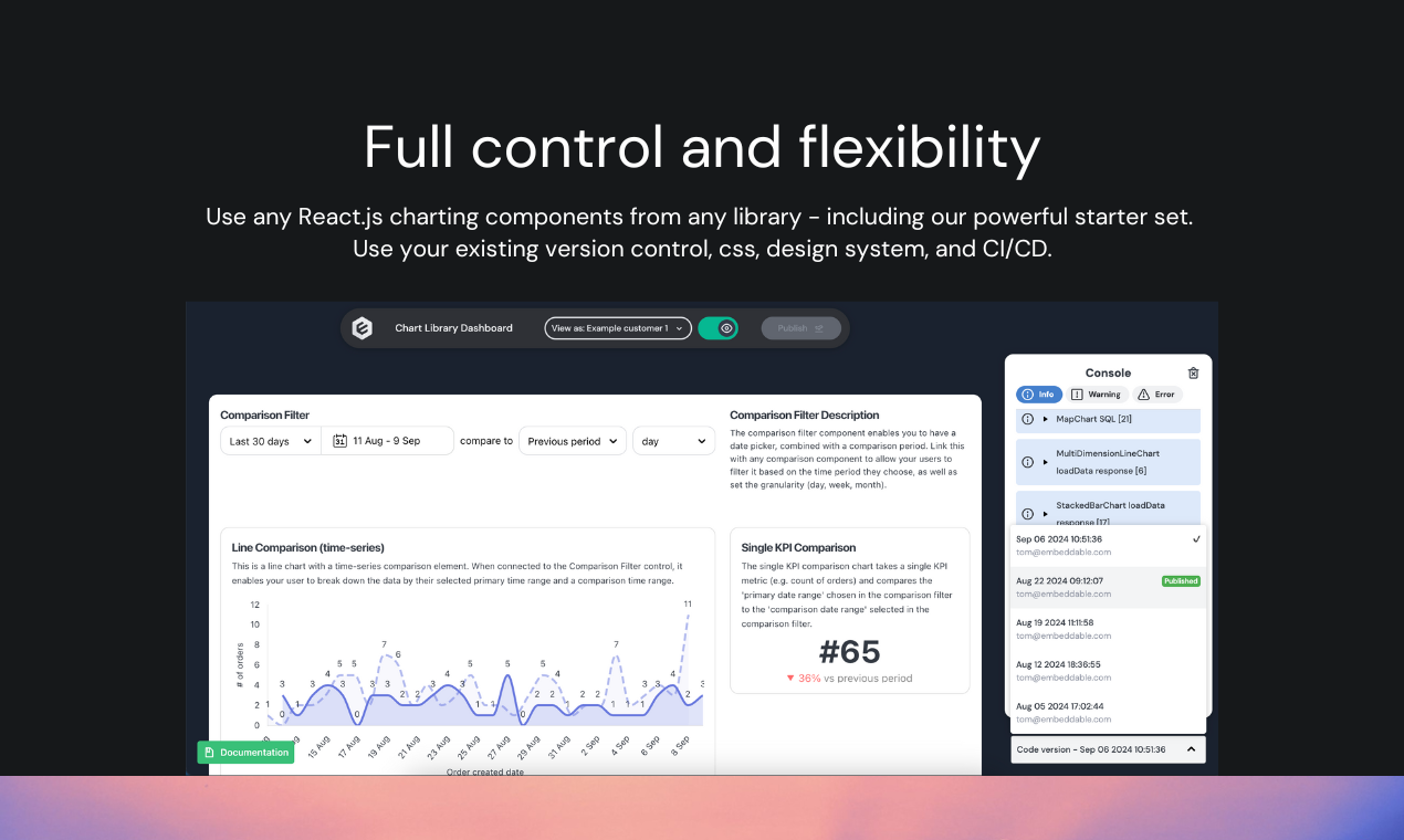 screenshot of Embeddable