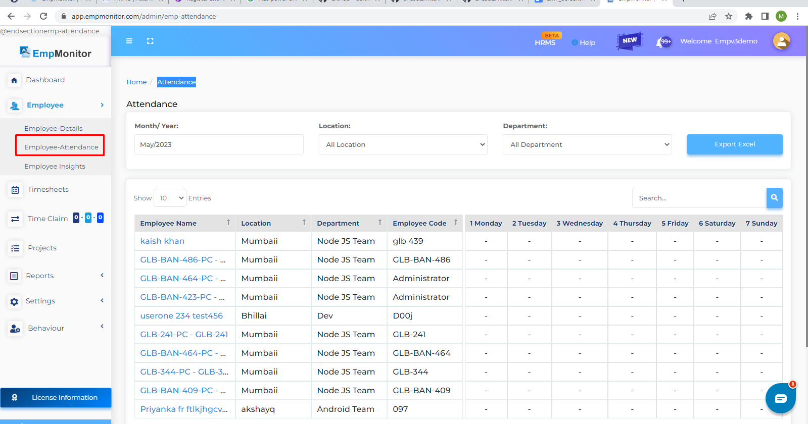 screenshot of EmpMonitor