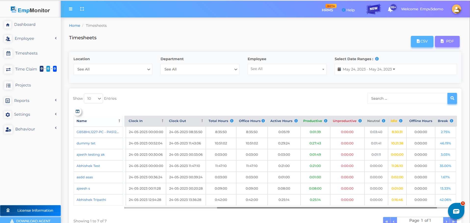 screenshot of EmpMonitor