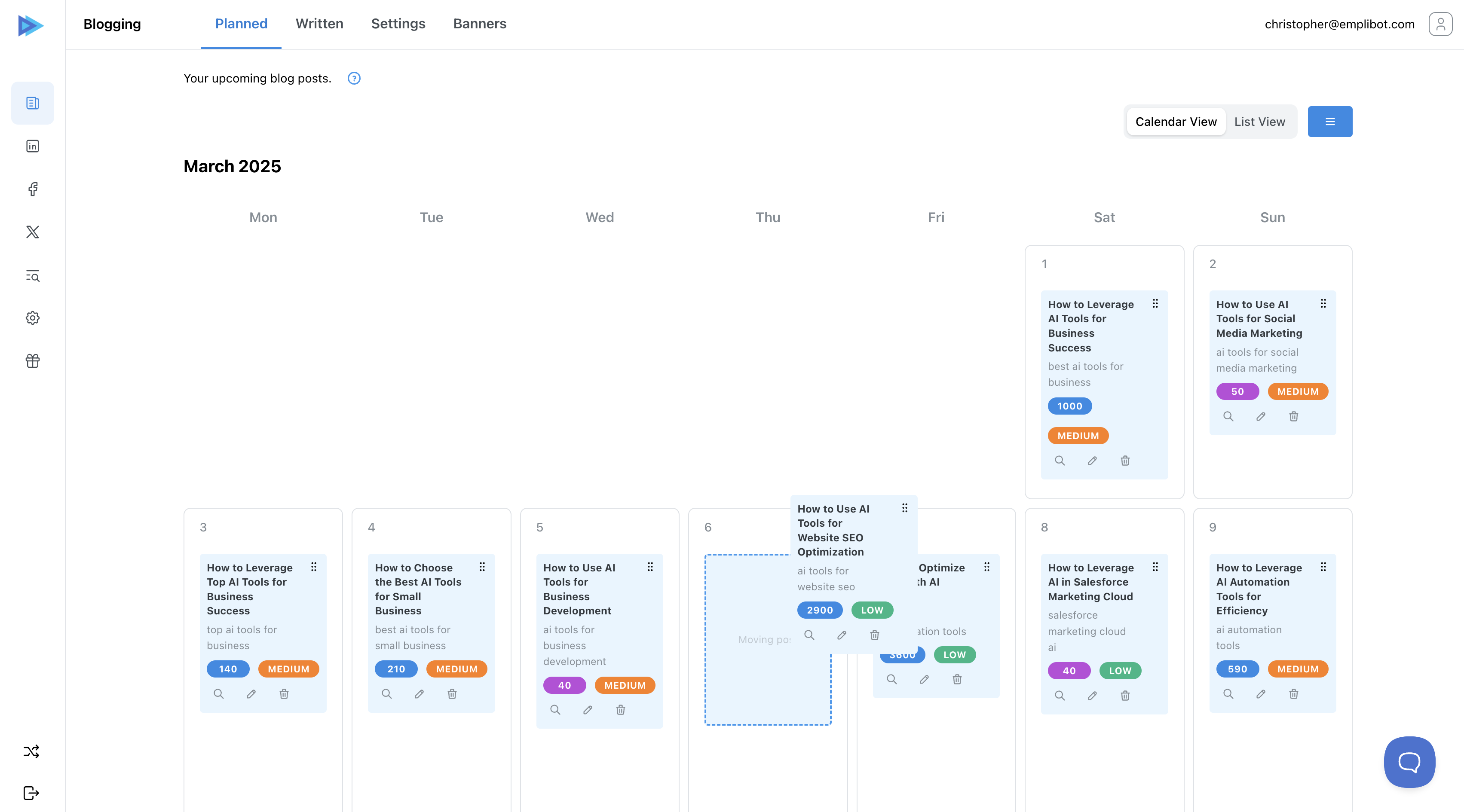 screenshot of Emplibot