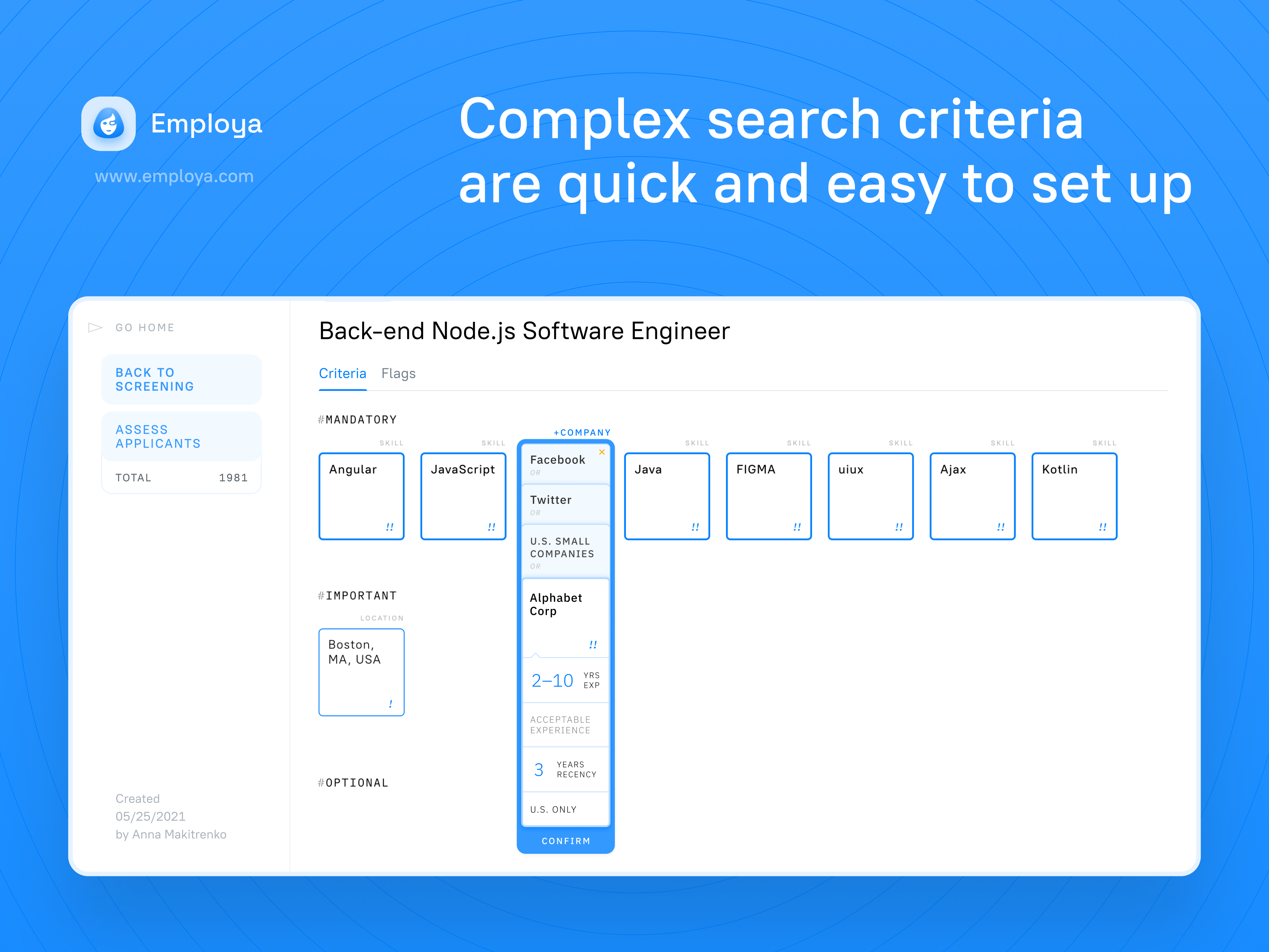 screenshot of Employa