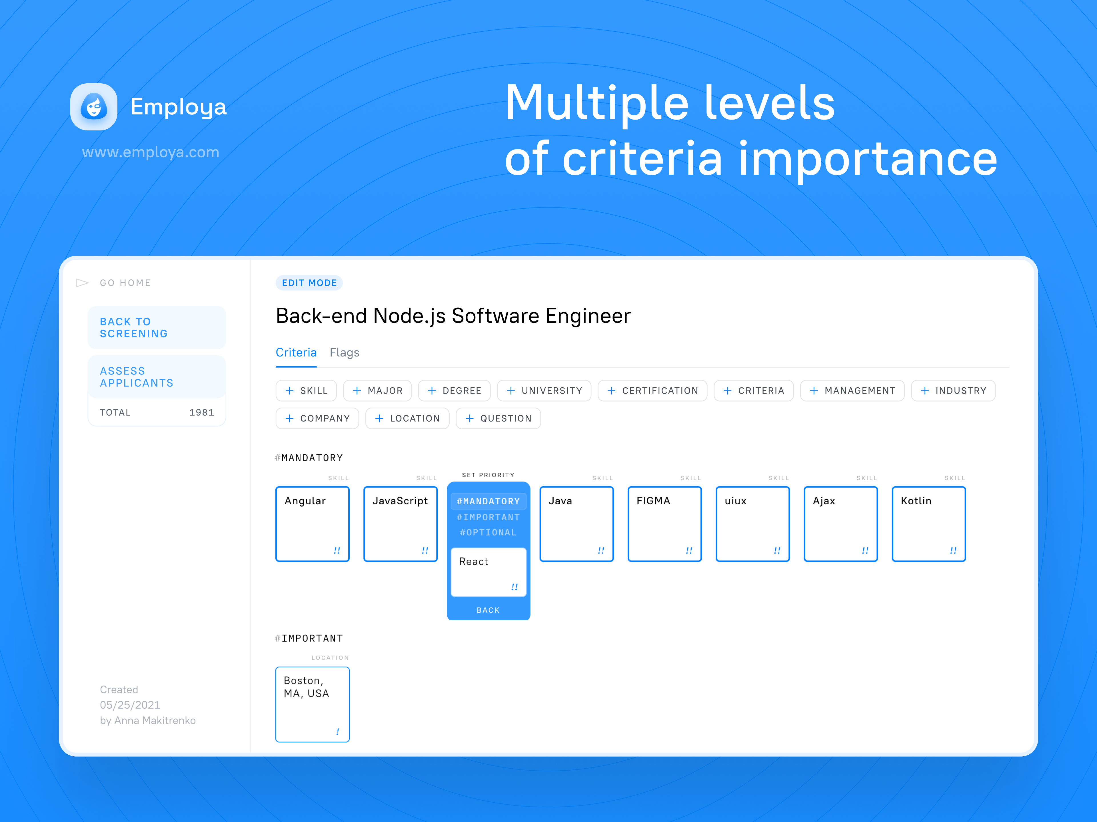 screenshot of Employa