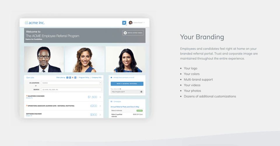 screenshot of EmployeeReferrals