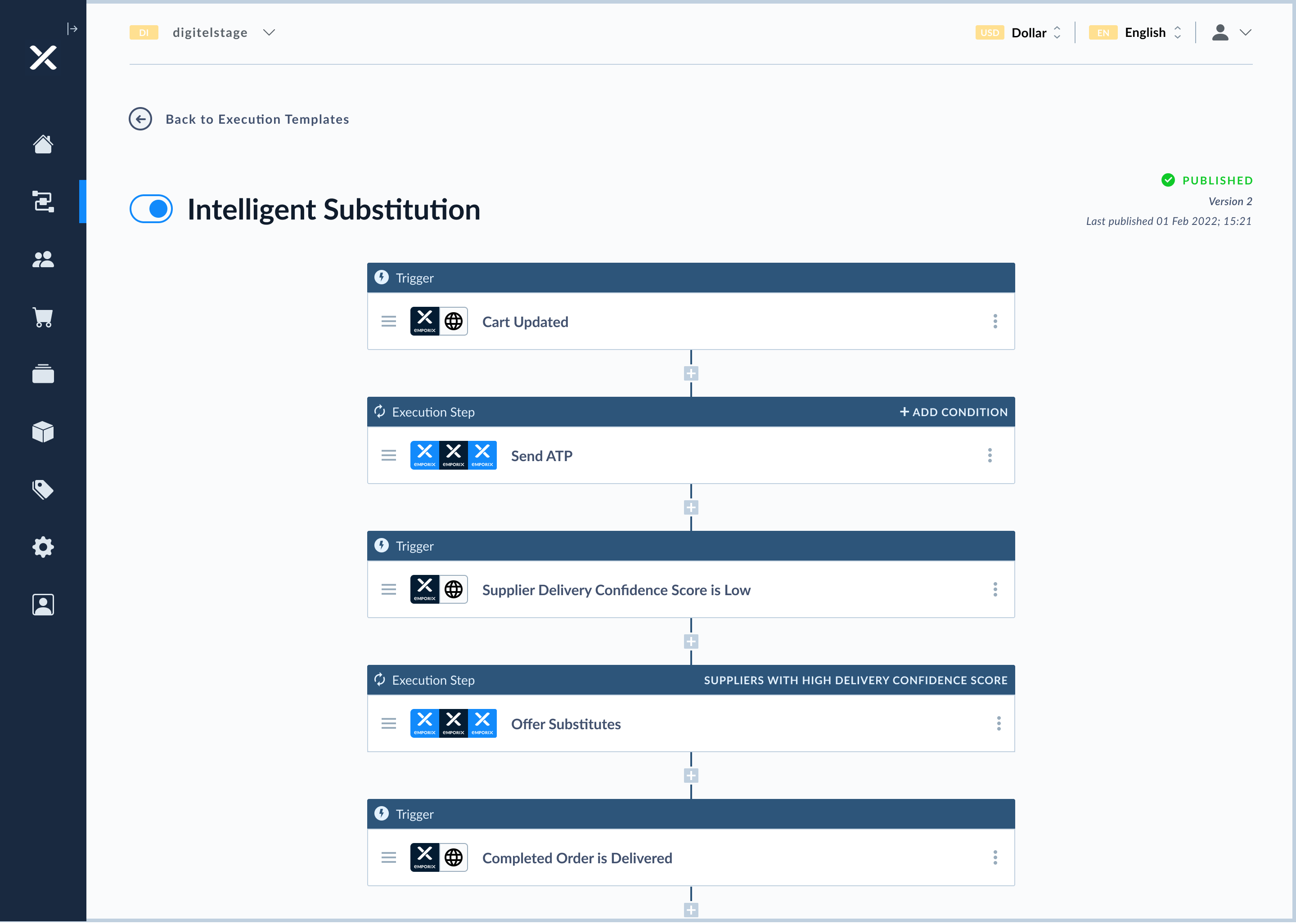 screenshot of Emporix