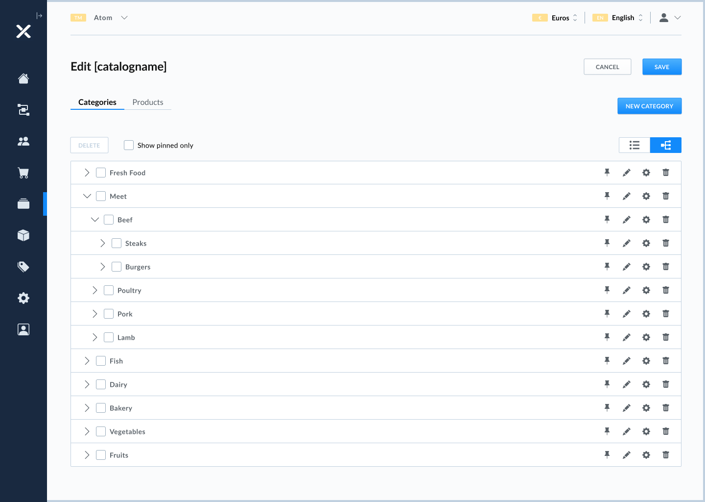 screenshot of Emporix