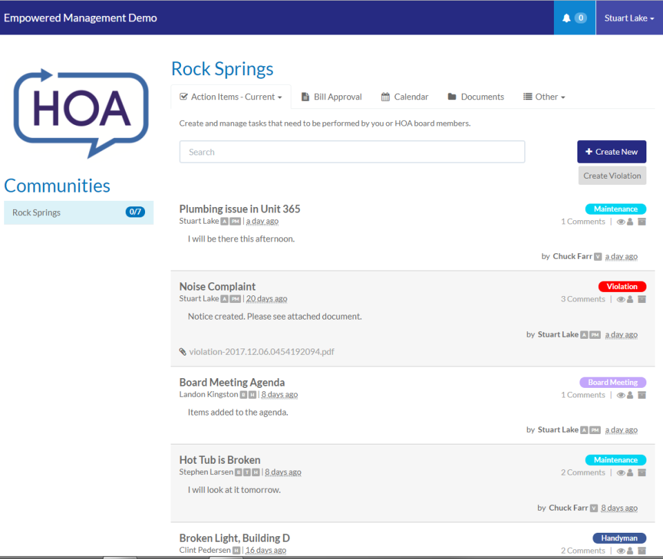 screenshot of EmpoweredHOA