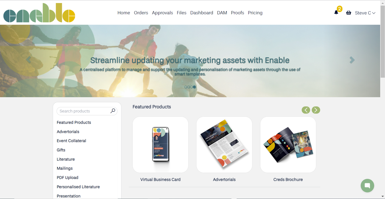 screenshot of Enable