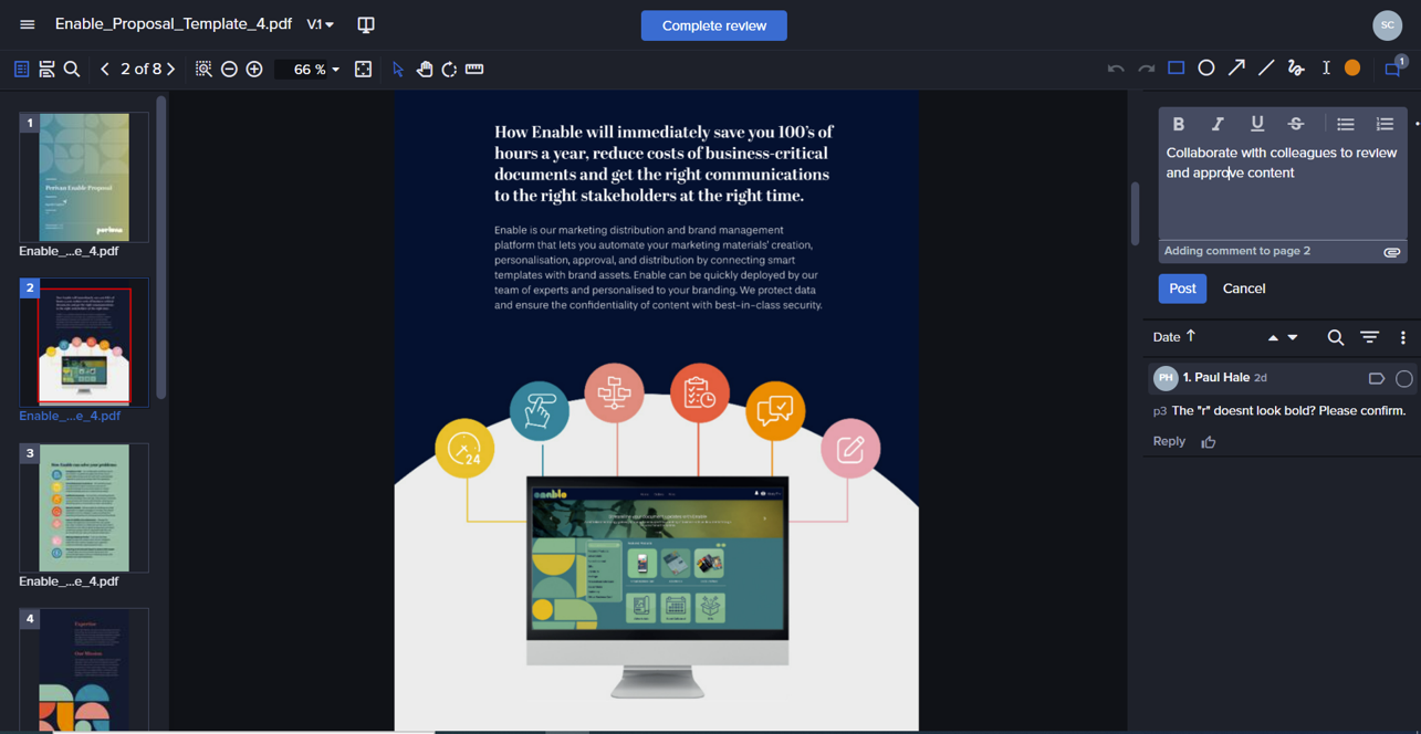 screenshot of Enable