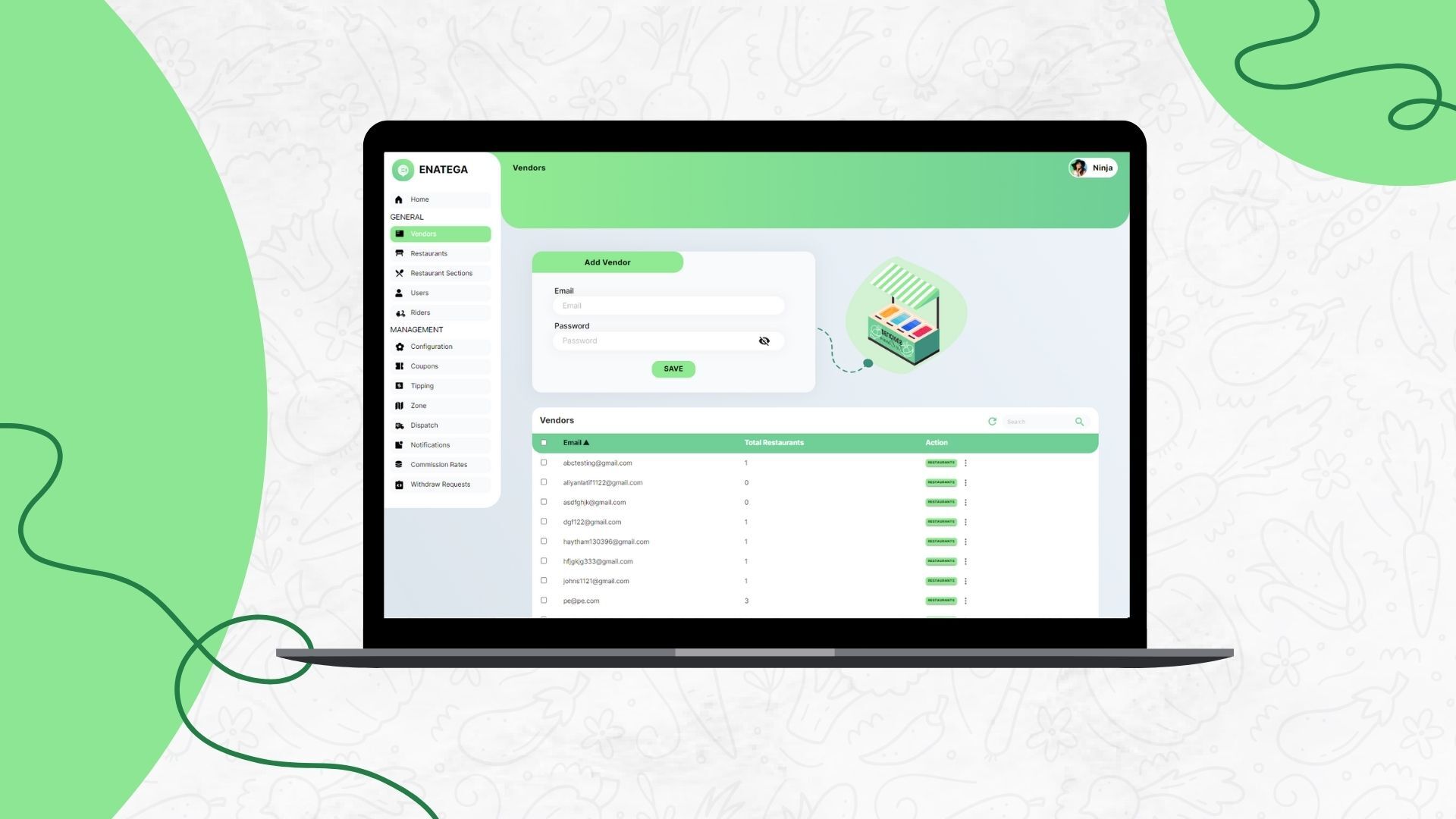 screenshot of Enatega
