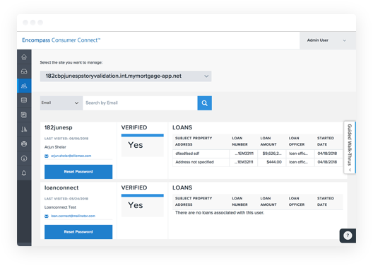 screenshot of Encompass