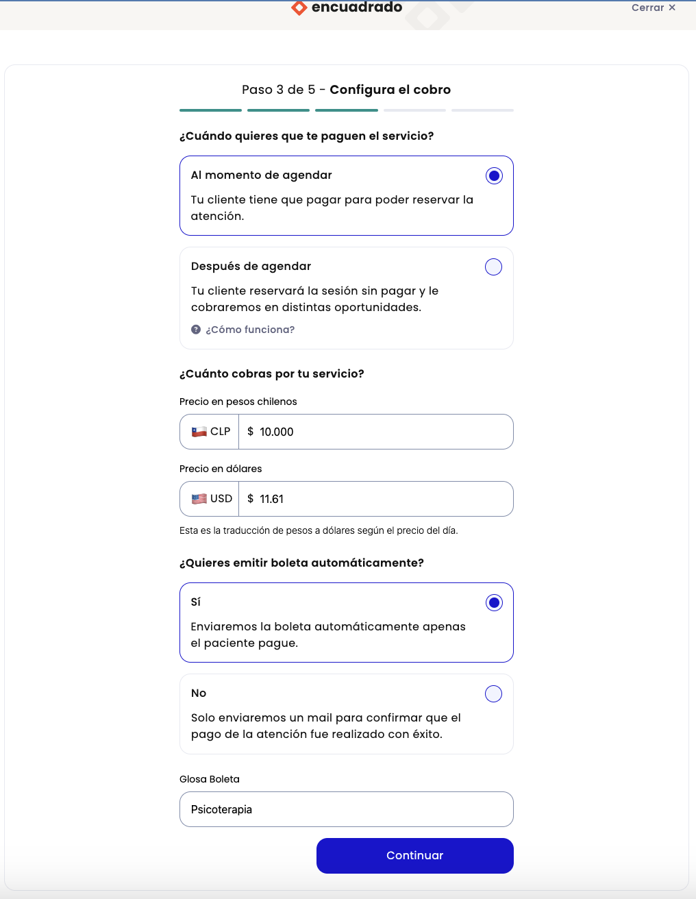 screenshot of Encuadrado