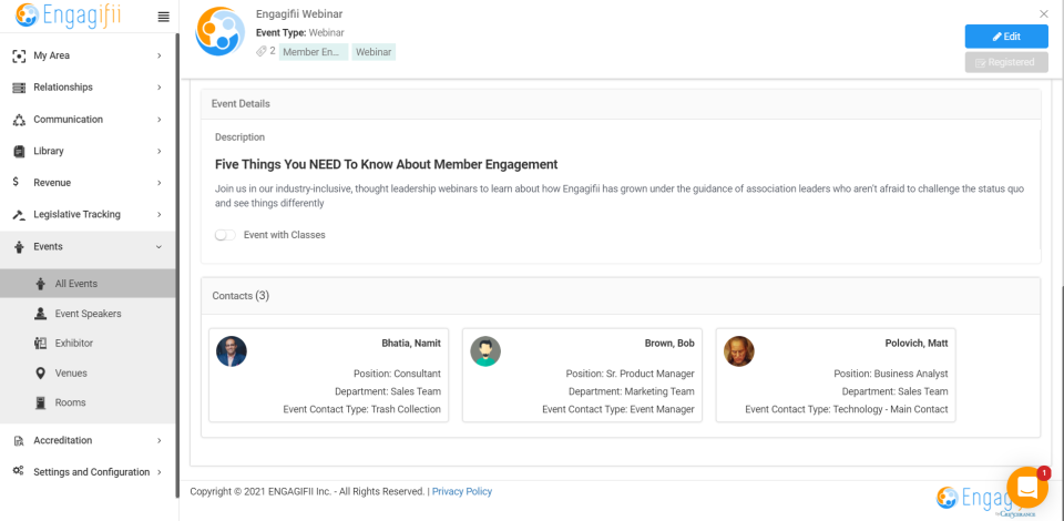 screenshot of Engagifii