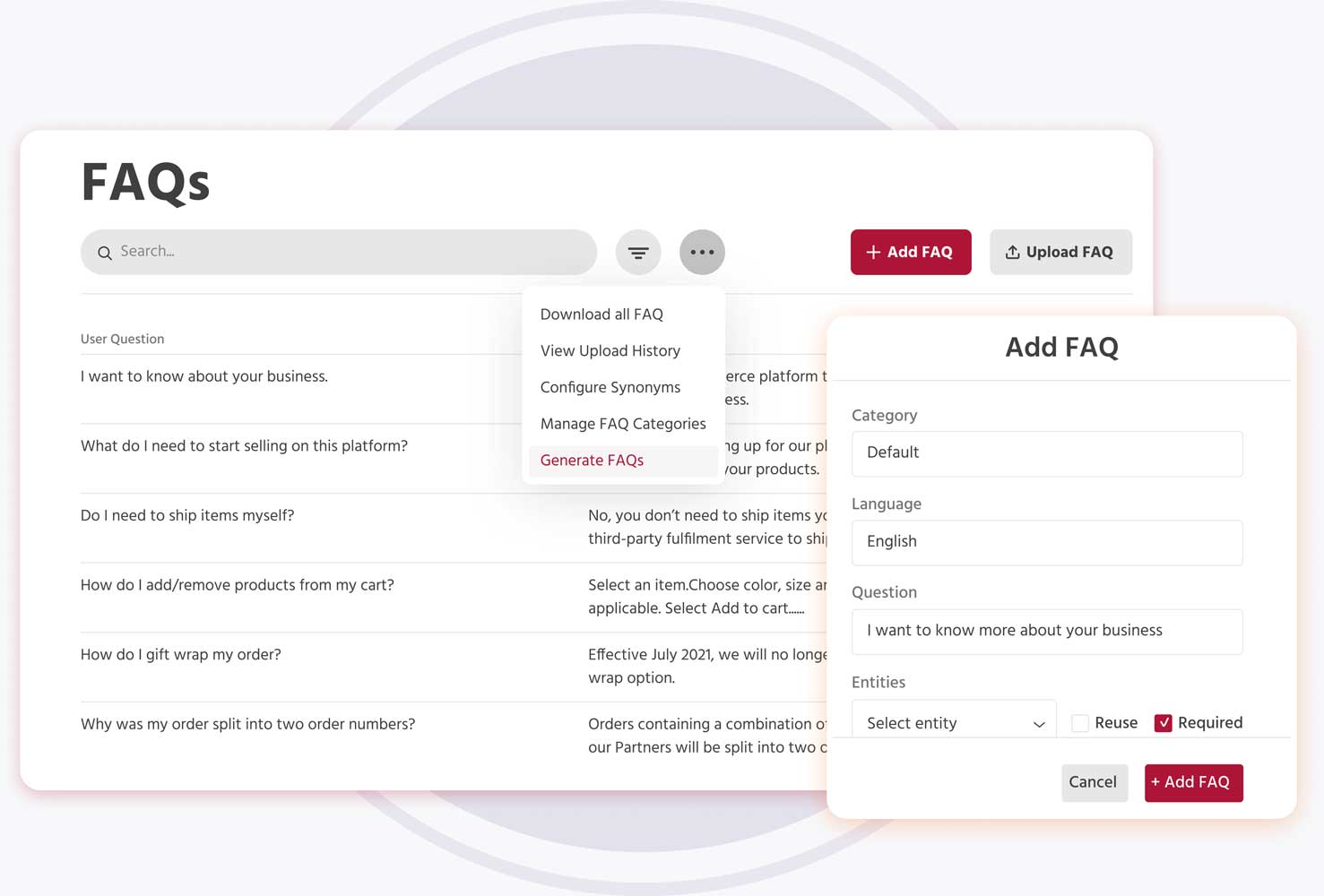 screenshot of Engati