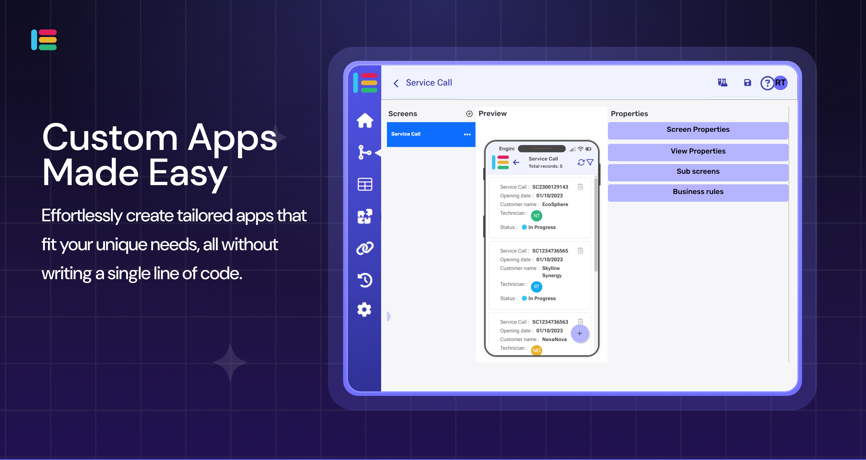 screenshot of Engini
