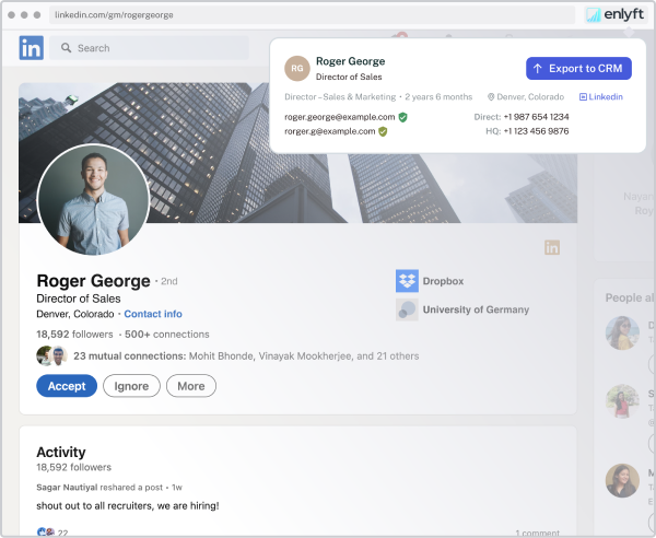screenshot of Enlyft