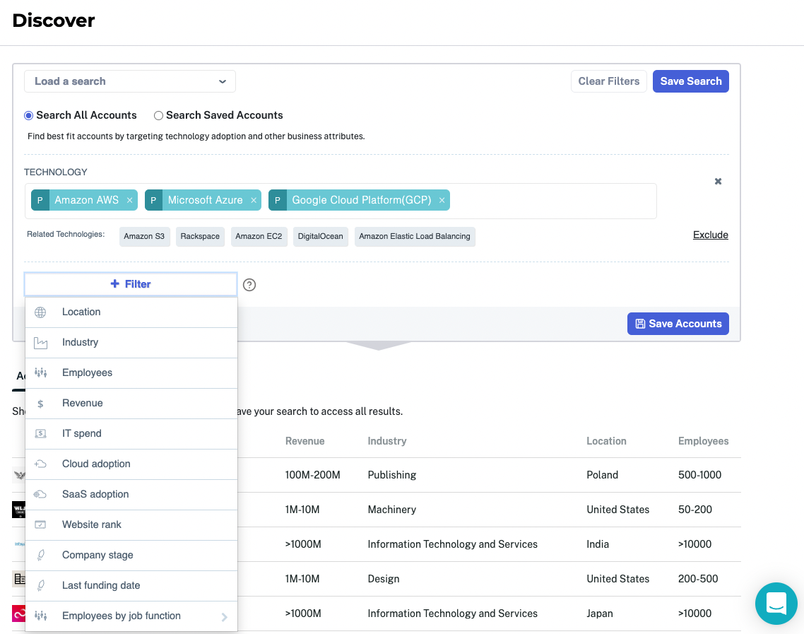 screenshot of Enlyft