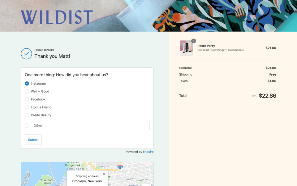 screenshot of Enquire