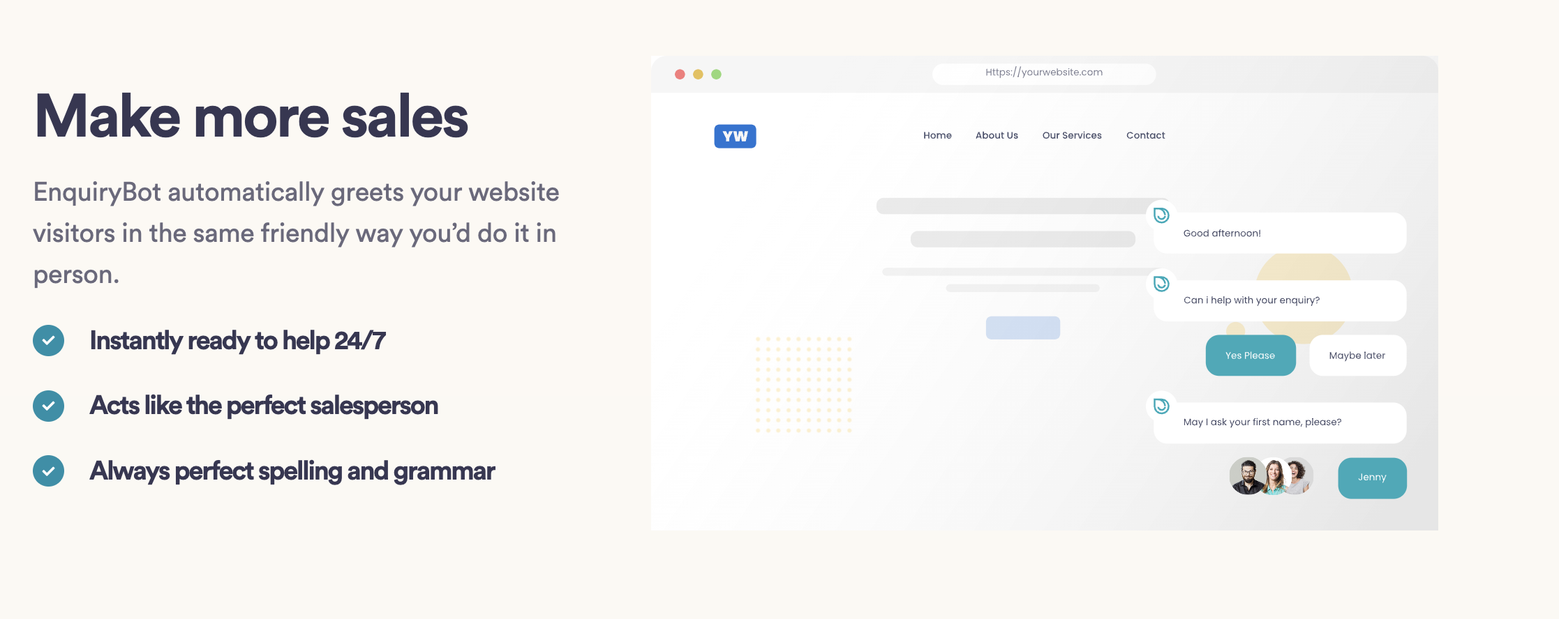 screenshot of EnquiryBot