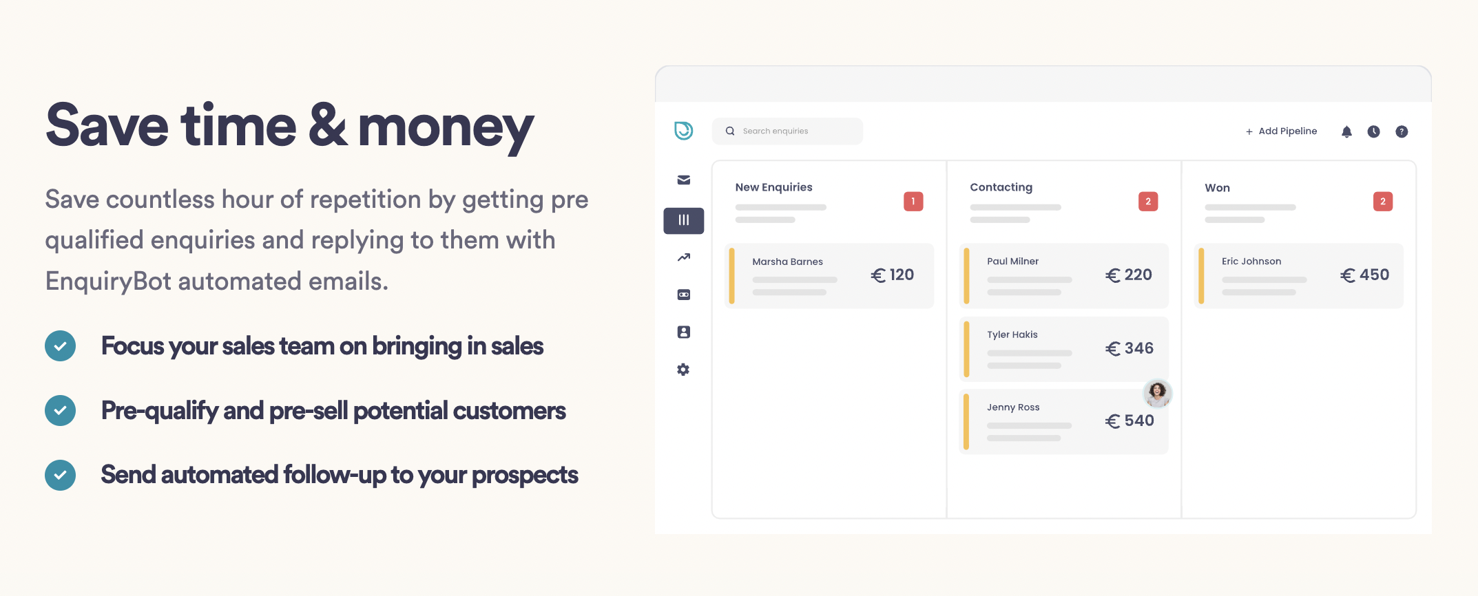 screenshot of EnquiryBot