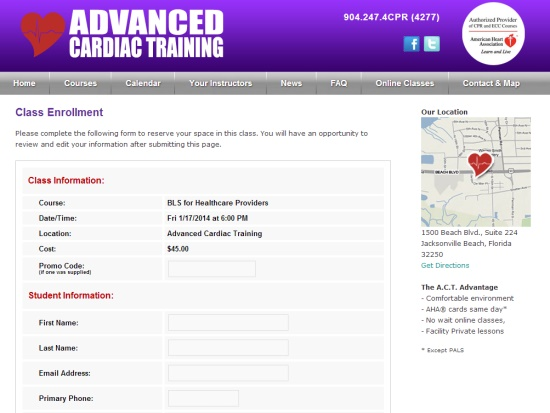 screenshot of Enrollware