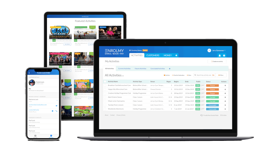 screenshot of Enrolmy