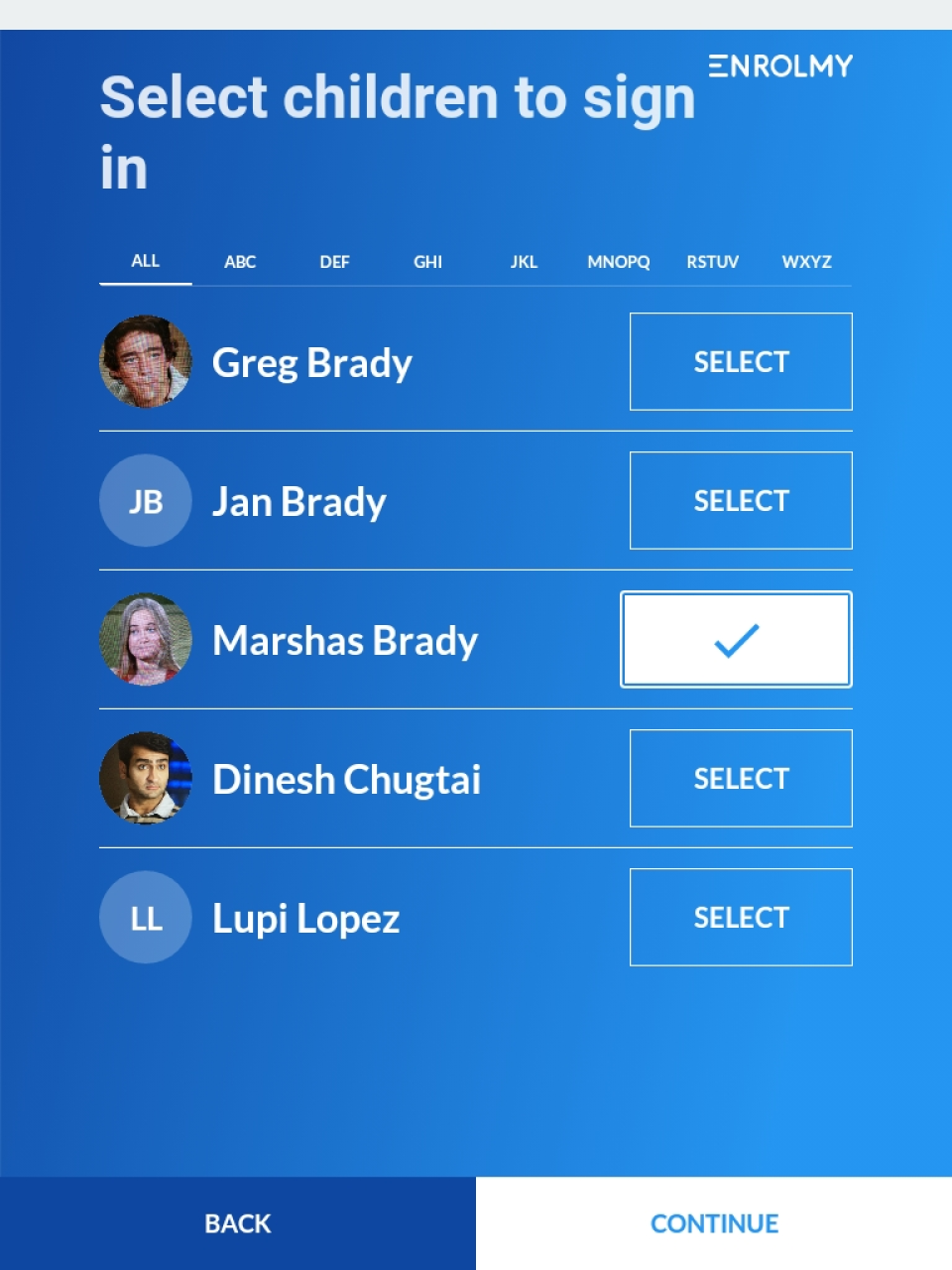 screenshot of Enrolmy