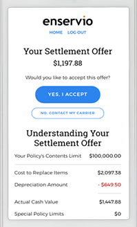 screenshot of Enservio