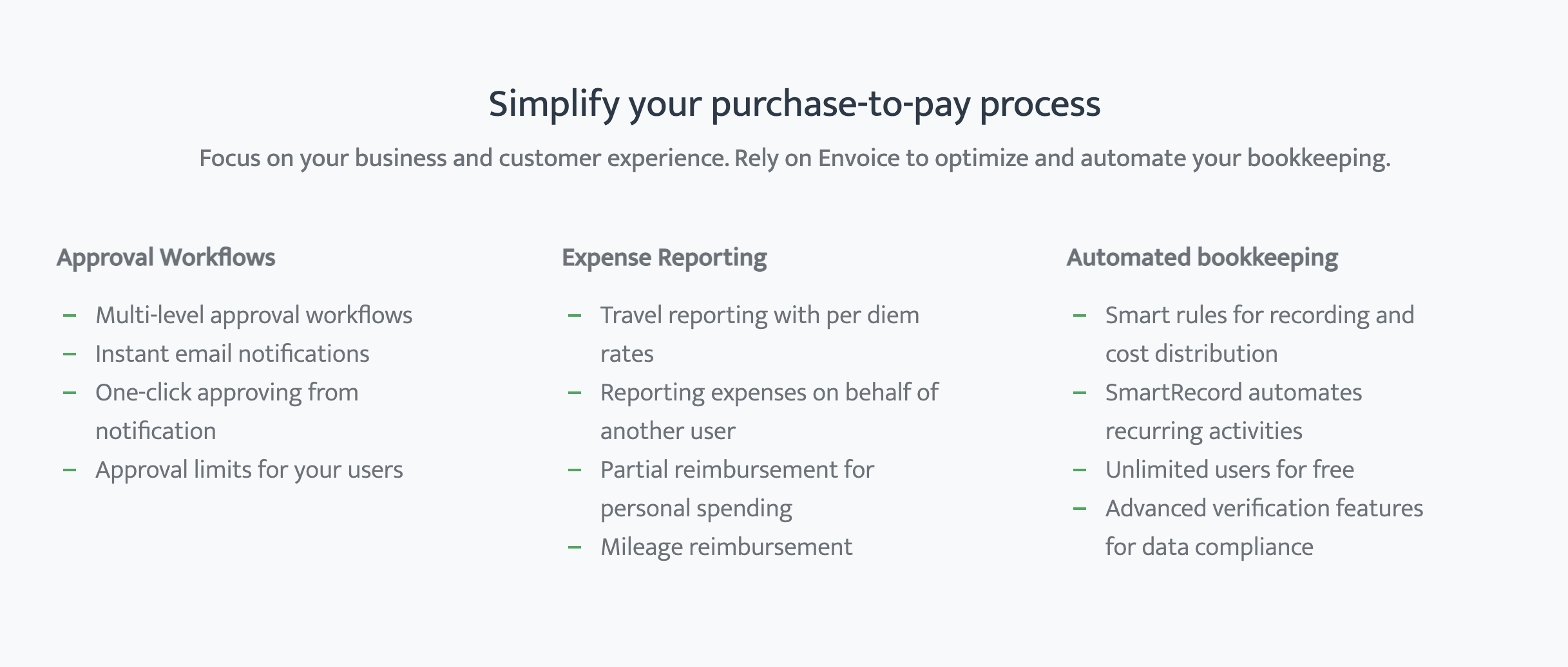 screenshot of Envoice