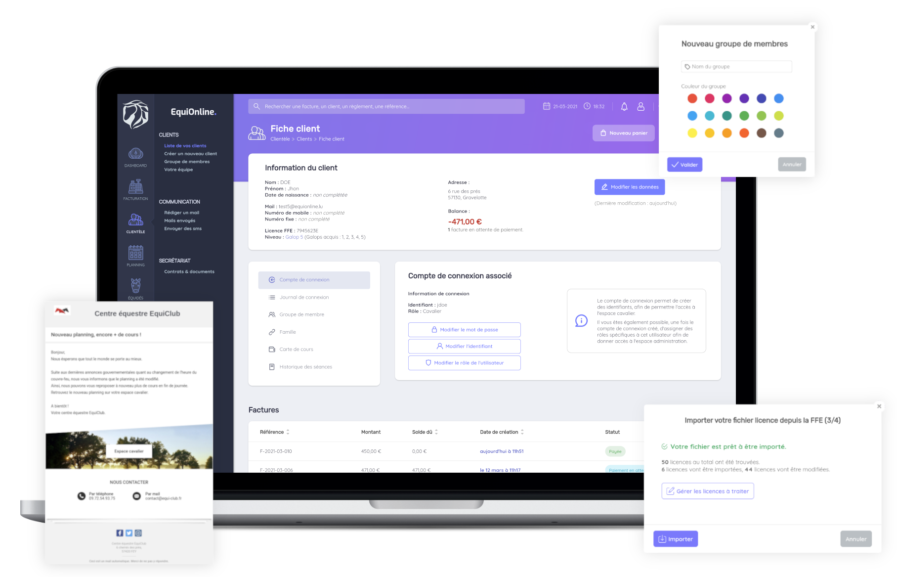 screenshot of EquiOnline