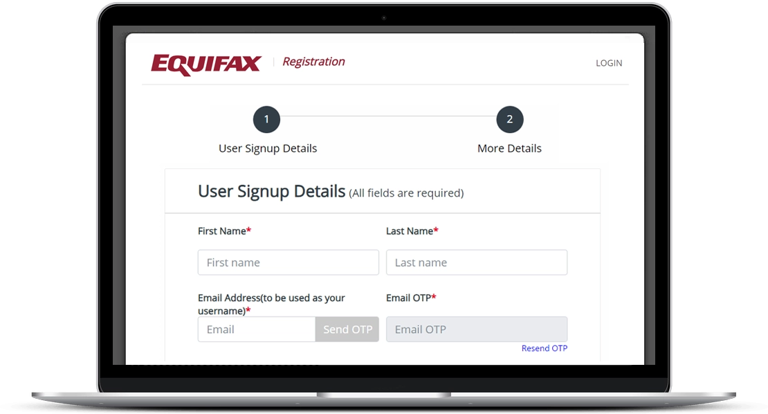 screenshot of Equifax