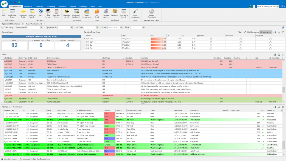 screenshot of Equipment360