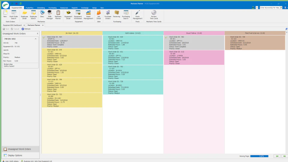 screenshot of Equipment360