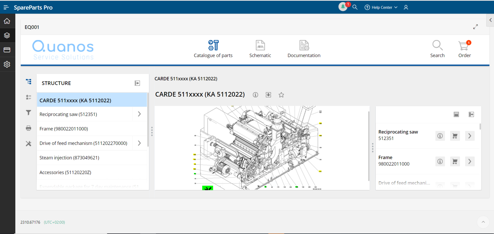 screenshot of EquipmentCloud