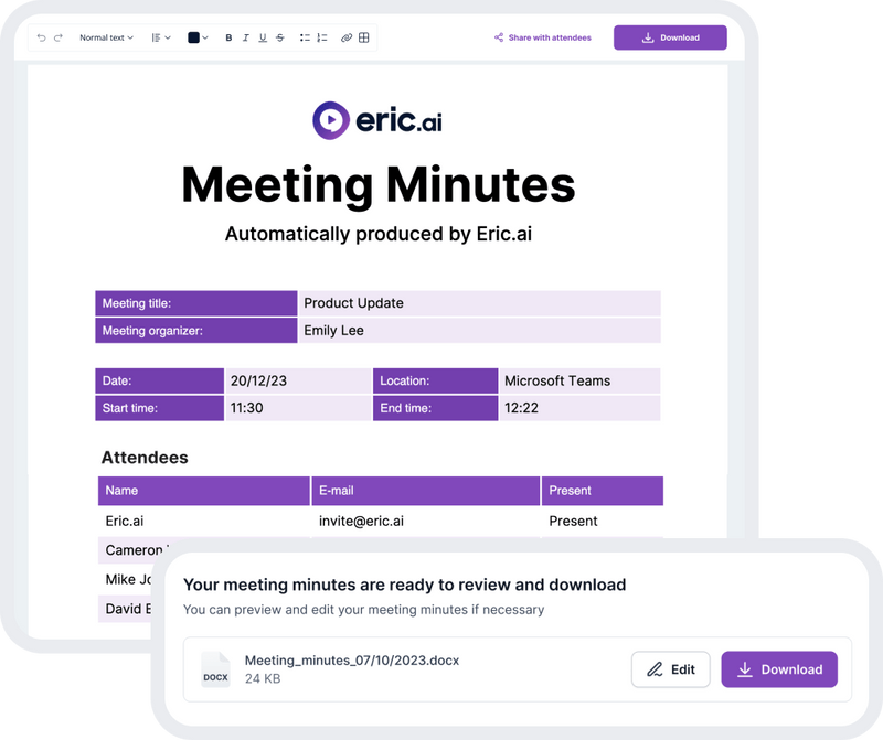 screenshot of Eric.ai