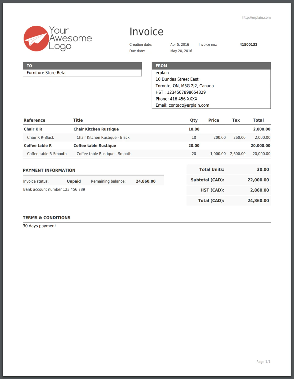 screenshot of Erplain