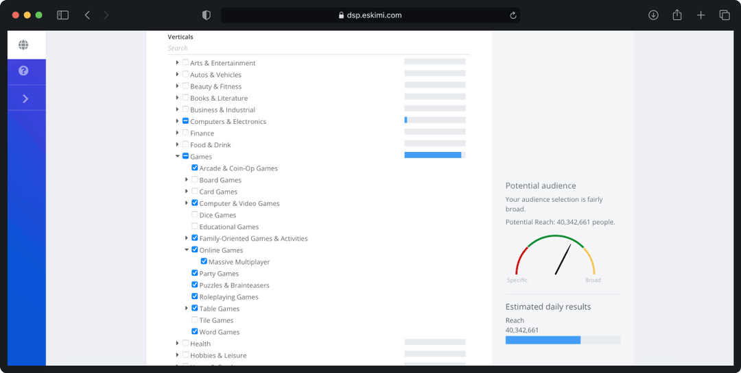 screenshot of Eskimi