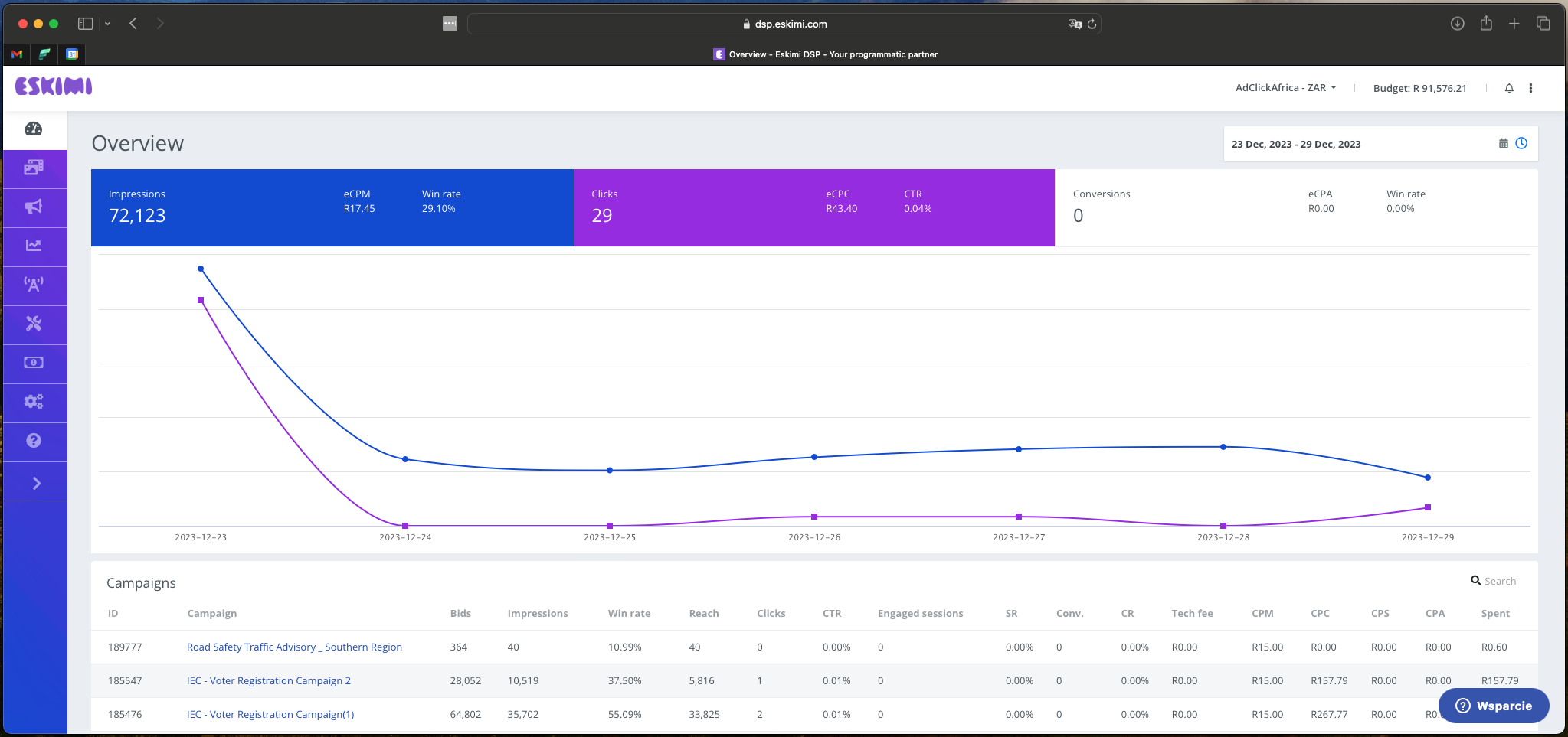 screenshot of Eskimi