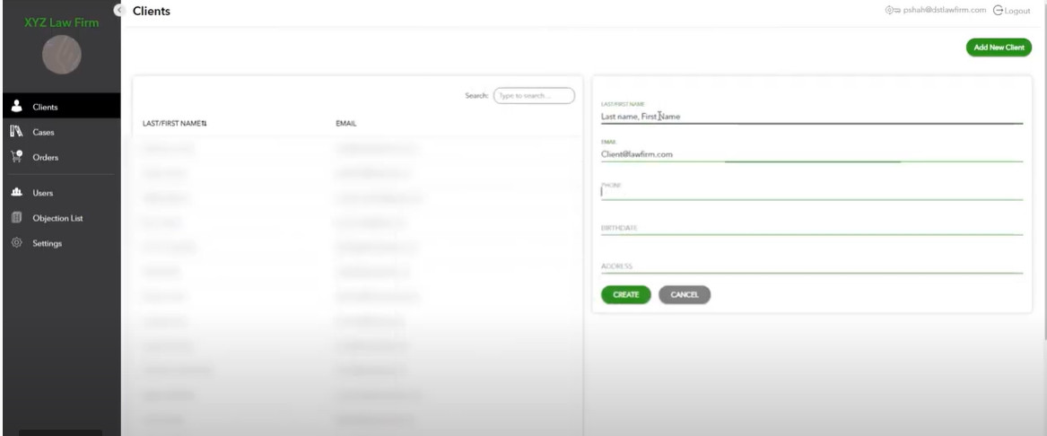 screenshot of EsquireTek