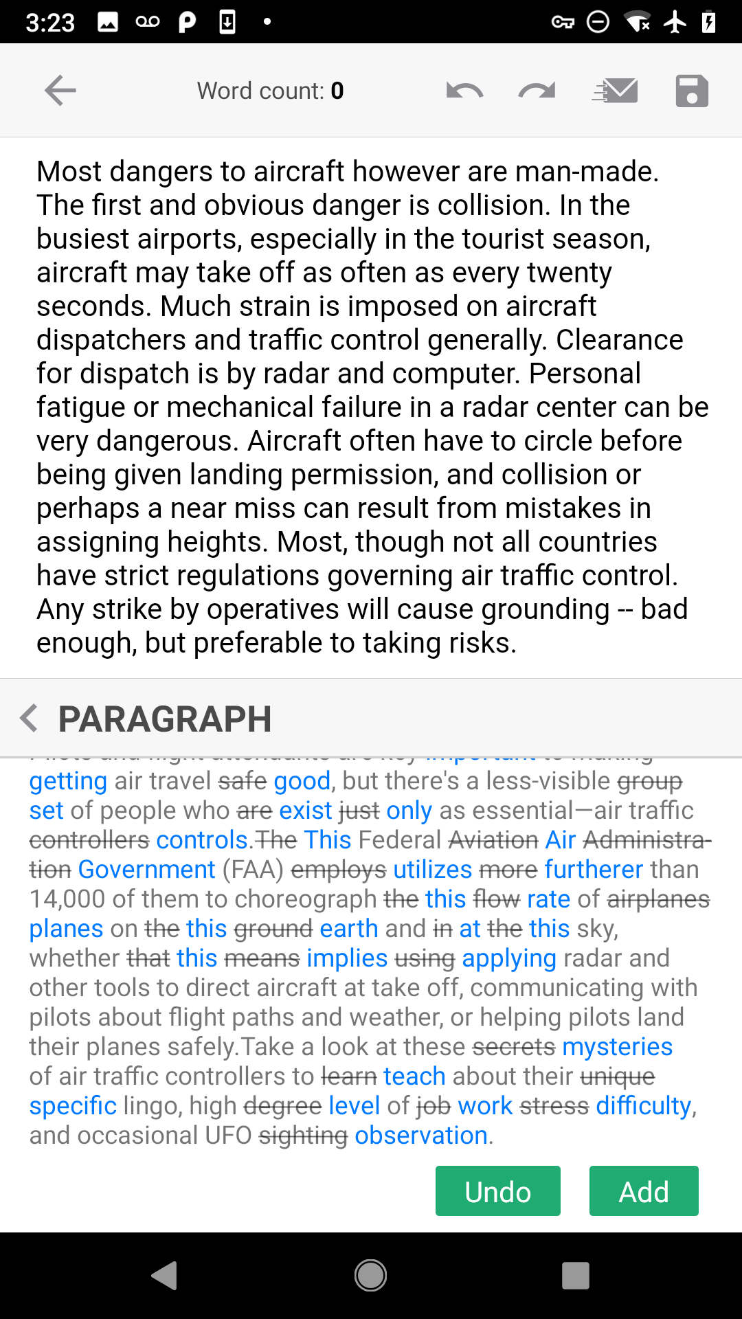 screenshot of EssayBot