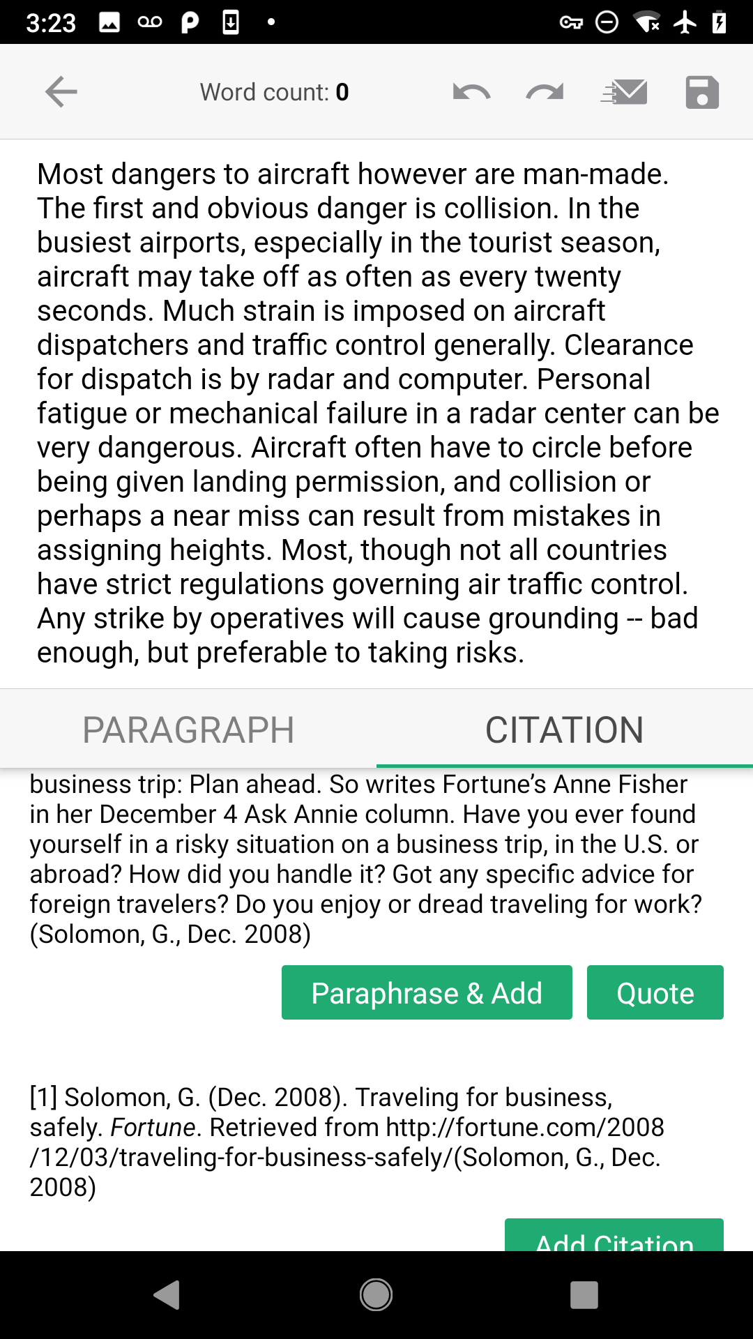 screenshot of EssayBot