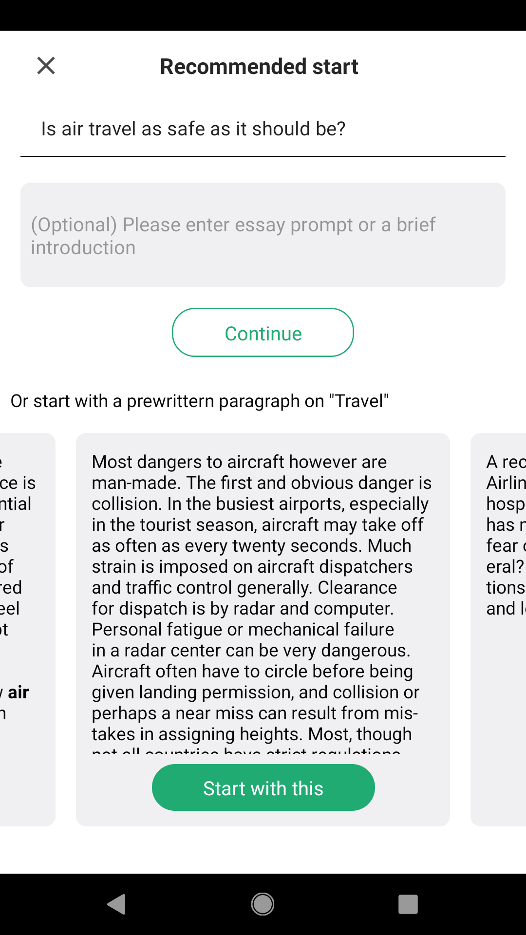screenshot of EssayBot