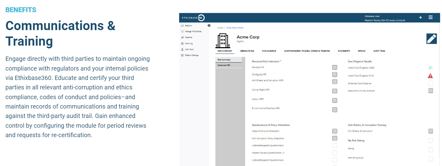 screenshot of Ethixbase360