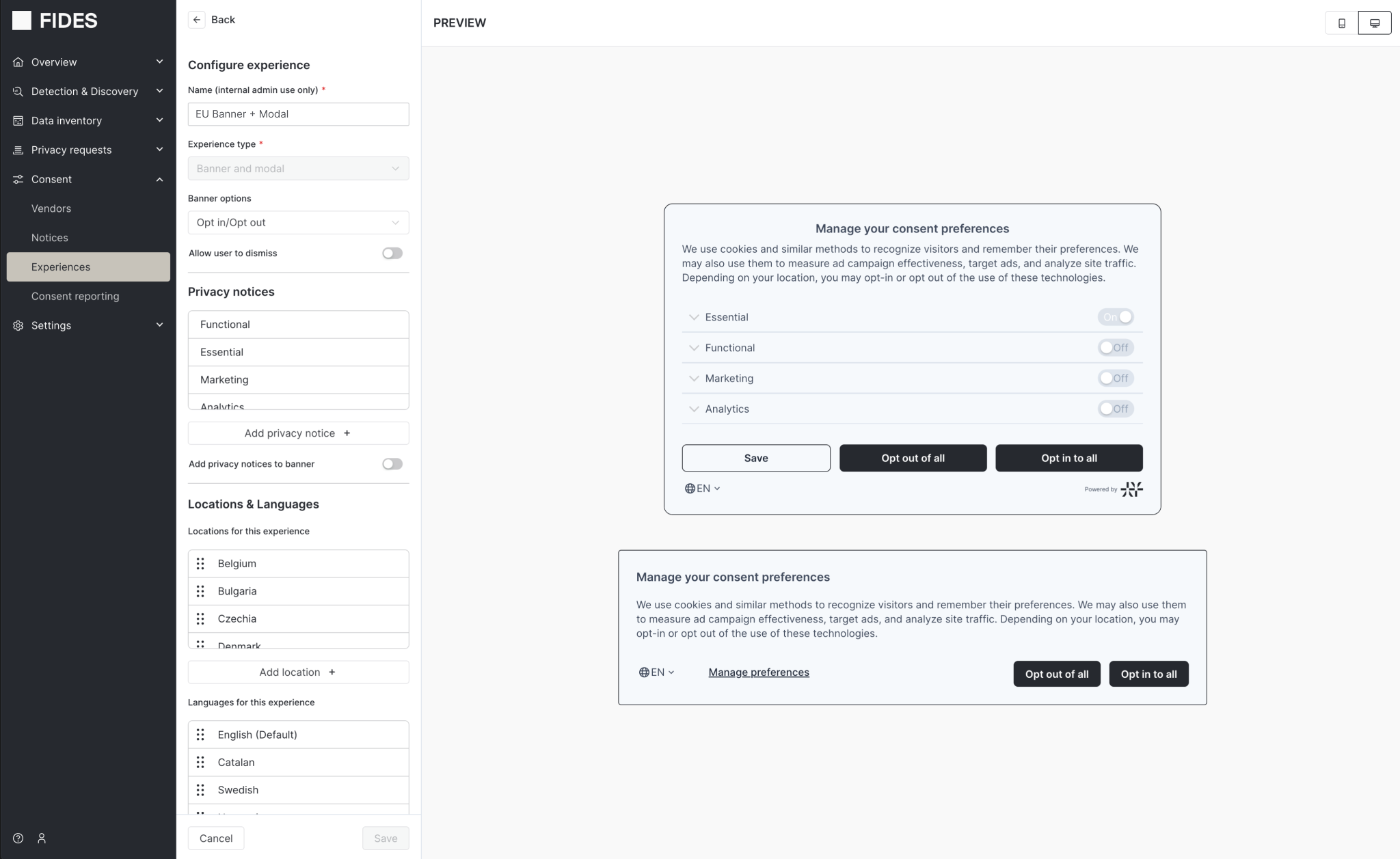 screenshot of Ethyca