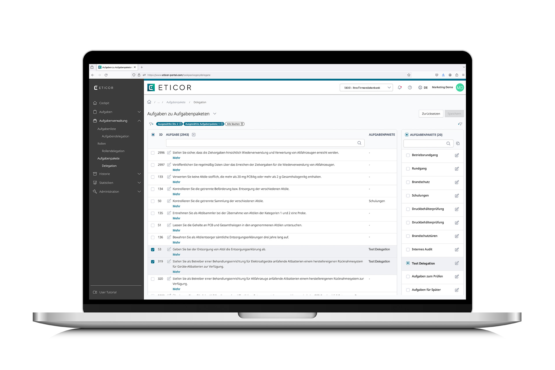 screenshot of Eticor