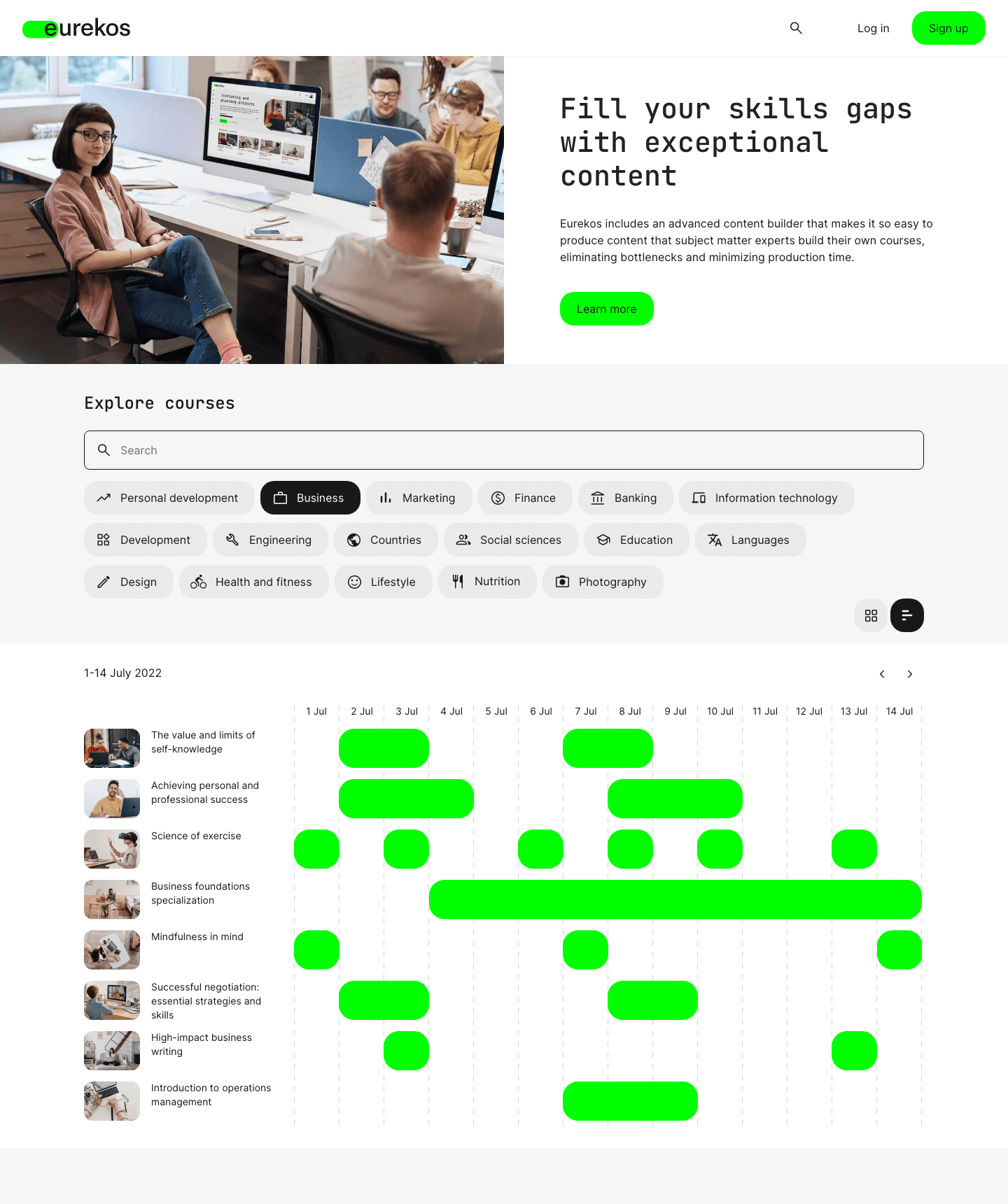 screenshot of Eurekos